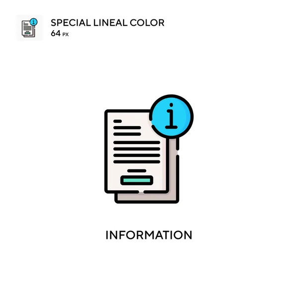 Informace Speciální Ikona Lineární Barvy Šablona Návrhu Symbolu Ilustrace Pro — Stockový vektor