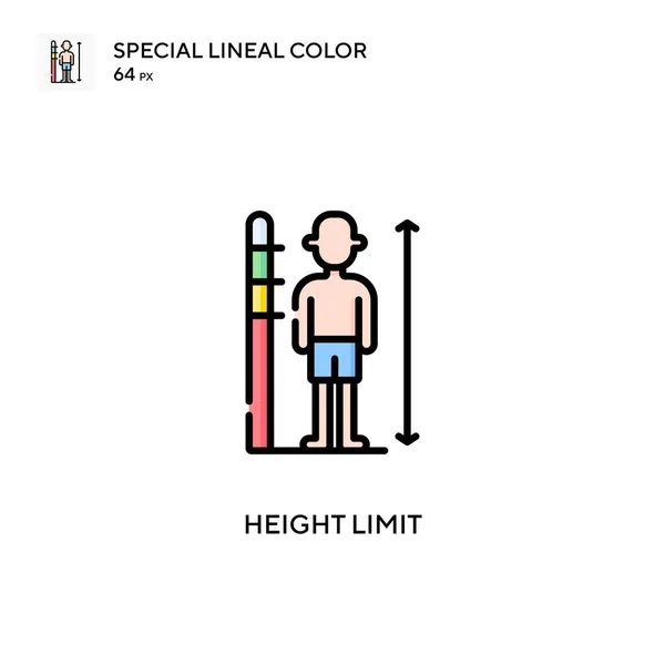 Límite Altura Icono Color Lineal Especial Plantilla Diseño Símbolo Ilustración — Vector de stock