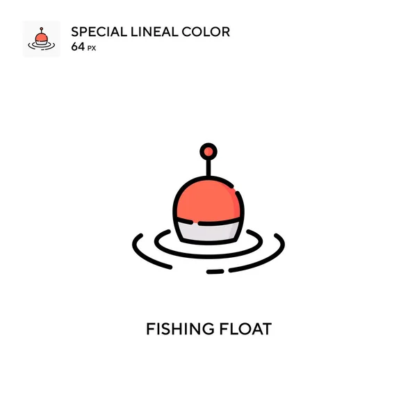 钓鱼用的是特殊的线形彩色图标 Web移动Ui元素的说明性符号设计模板 关于可编辑笔画的完美色彩现代象形文字 — 图库矢量图片