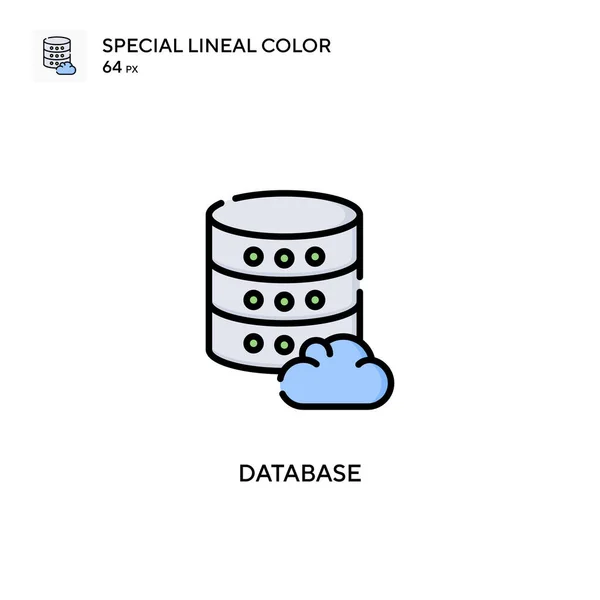 데이터베이스 특수라 아이콘 디자인 모바일 요소를 템플릿 스트로크에 — 스톡 벡터