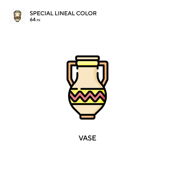 Vase特殊的直线颜色图标 Web移动Ui元素的说明性符号设计模板 关于可编辑笔画的完美色彩现代象形文字 — 图库矢量图片