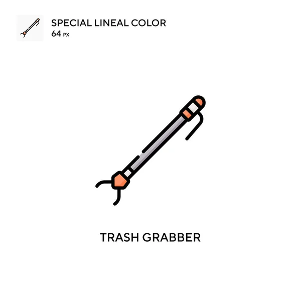 Trash Grabber Icono Especial Color Lineal Plantilla Diseño Símbolo Ilustración — Vector de stock
