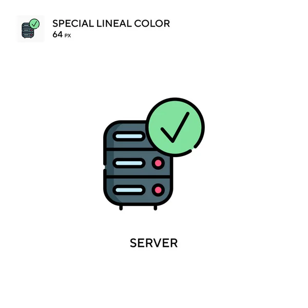 Ikona Speciální Lineární Barvy Serveru Šablona Návrhu Symbolu Ilustrace Pro — Stockový vektor