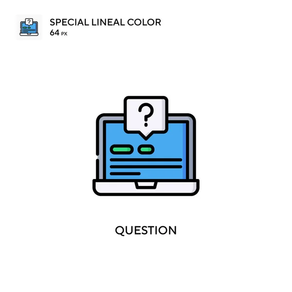 Kérdés Speciális Lineáris Szín Ikon Illusztráció Szimbólum Design Sablon Web — Stock Vector