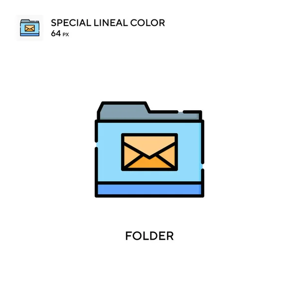 Folder Special Lineal Color Icon Illustration Symbol Design Template Web — Stock Vector