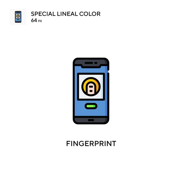 Fingeravtryck Speciell Linjal Färg Ikon Illustration Symbol Design Mall För — Stock vektor