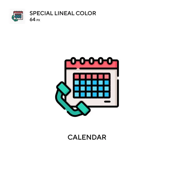 Calendar Special Lineal Color Icon Illustration Symbol Design Template Web — Stock Vector