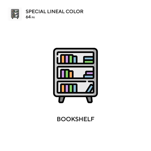 Bokhylla Speciell Linjal Färg Ikon Illustration Symbol Design Mall För — Stock vektor