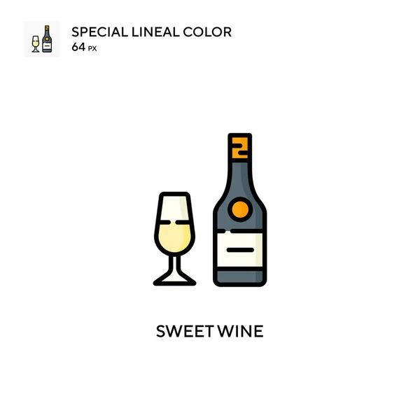 Sött Vin Speciell Linjal Färg Ikon Illustration Symbol Design Mall — Stock vektor