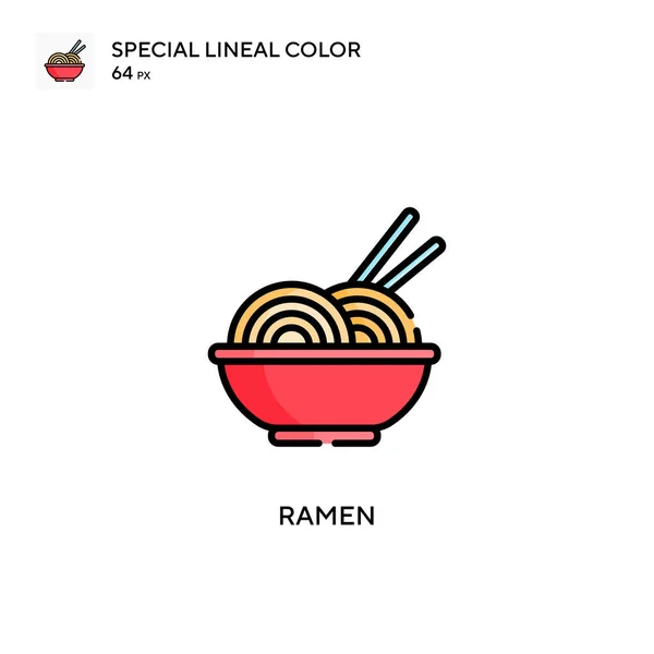 Ramen Special Linjal Färg Ikon Illustration Symbol Design Mall För — Stock vektor