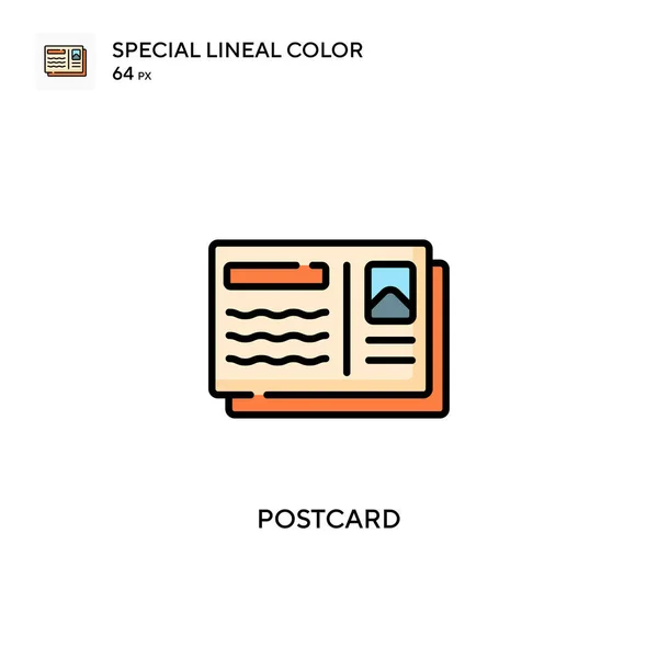 Postal Icono Especial Color Lineal Plantilla Diseño Símbolo Ilustración Para — Archivo Imágenes Vectoriales