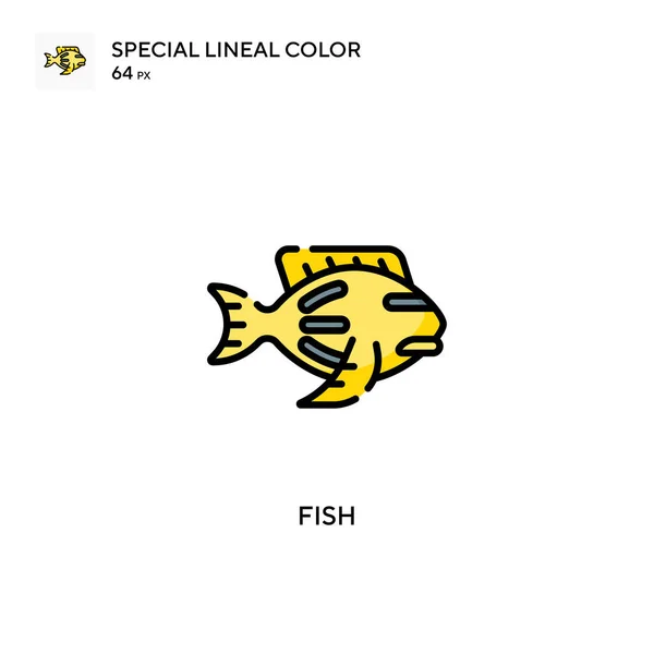 물고기의 아이콘 디자인 모바일 요소를 템플릿 스트로크에 — 스톡 벡터