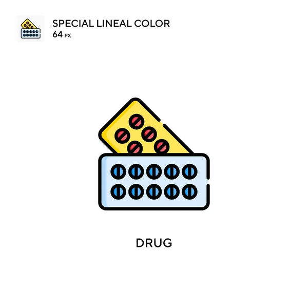 Droga Ícone Cor Linear Especial Modelo Design Símbolo Ilustração Para — Vetor de Stock