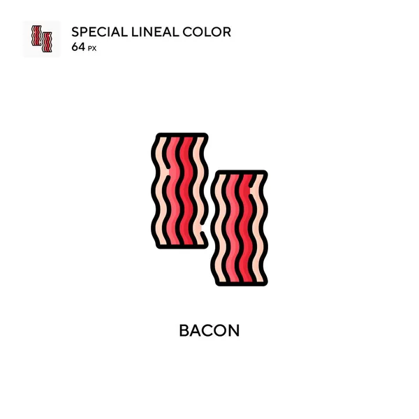 Bacon Ícone Cor Linear Especial Modelo Design Símbolo Ilustração Para — Vetor de Stock