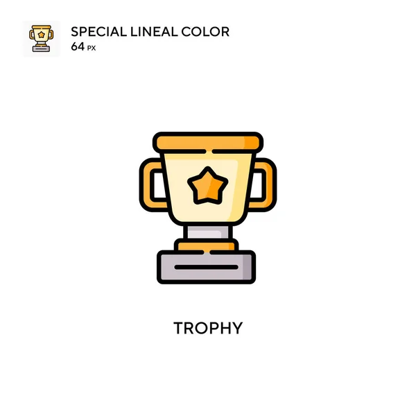 Trofeo Icono Especial Color Lineal Plantilla Diseño Símbolo Ilustración Para — Vector de stock