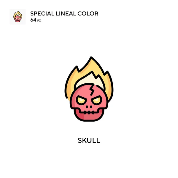 Skull Special Lineal Color Icon Illustration Symbol Design Template Web — Stock Vector