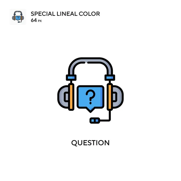Pregunta Icono Especial Color Lineal Plantilla Diseño Símbolo Ilustración Para — Vector de stock