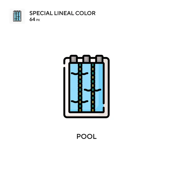 Piscina Icono Especial Color Lineal Plantilla Diseño Símbolo Ilustración Para — Vector de stock