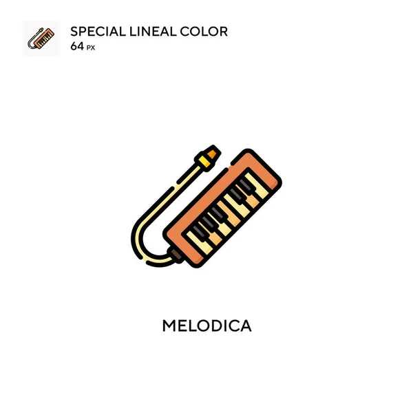 Melodica Icono Especial Color Lineal Plantilla Diseño Símbolo Ilustración Para — Archivo Imágenes Vectoriales