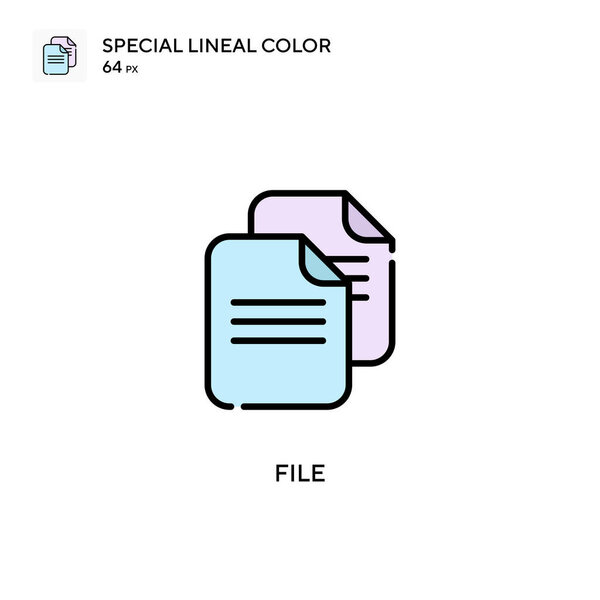File Special lineal color icon. Illustration symbol design template for web mobile UI element. Perfect color modern pictogram on editable stroke.
