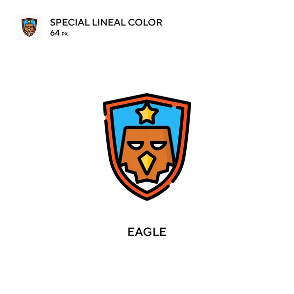 Eagle Speciální Ikona Lineární Barvy Šablona Návrhu Symbolu Ilustrace Pro — Stockový vektor