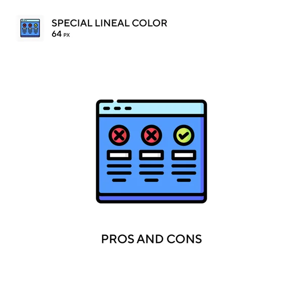 Pros and cons Special lineal color icon. Illustration symbol design template for web mobile UI element. Perfect color modern pictogram on editable stroke. — Stock Illustration Pros Cons Special Lineal Color Icon Illustration Symbol Design Template Vector Graphics