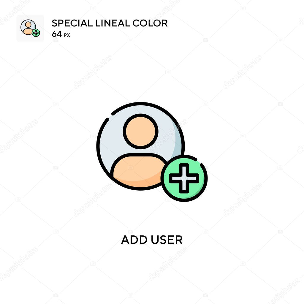 Add user Special lineal color icon. Illustration symbol design template for web mobile UI element. Perfect color modern pictogram on editable stroke.