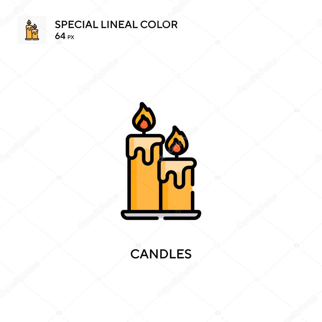 Candles Special lineal color icon. Illustration symbol design template for web mobile UI element. Perfect color modern pictogram on editable stroke.