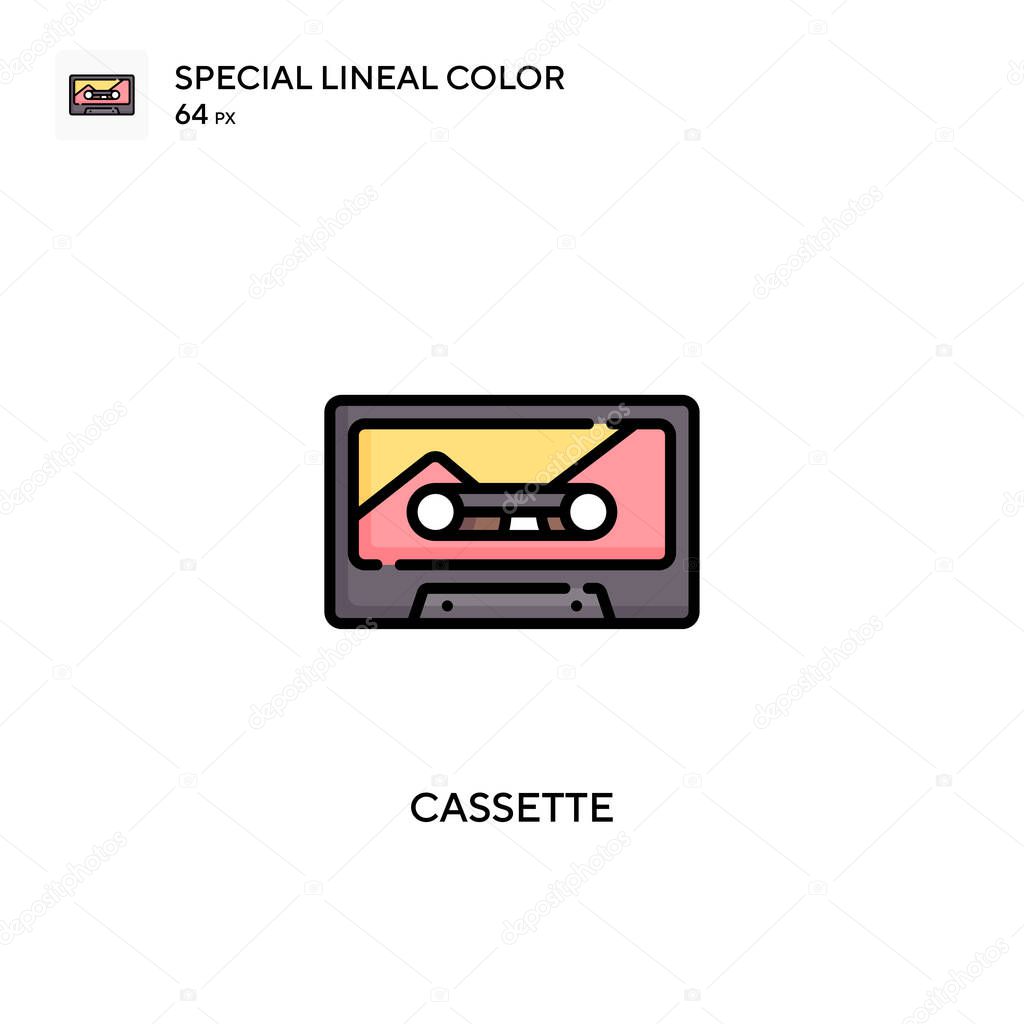 Cassette Special lineal color icon. Illustration symbol design template for web mobile UI element. Perfect color modern pictogram on editable stroke.