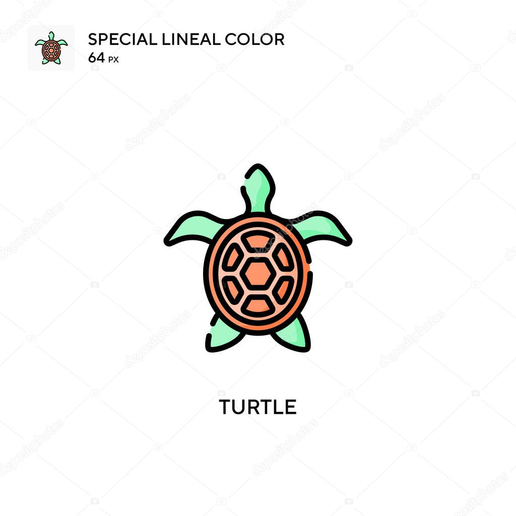Turtle Special lineal color icon. Illustration symbol design template for web mobile UI element. Perfect color modern pictogram on editable stroke.