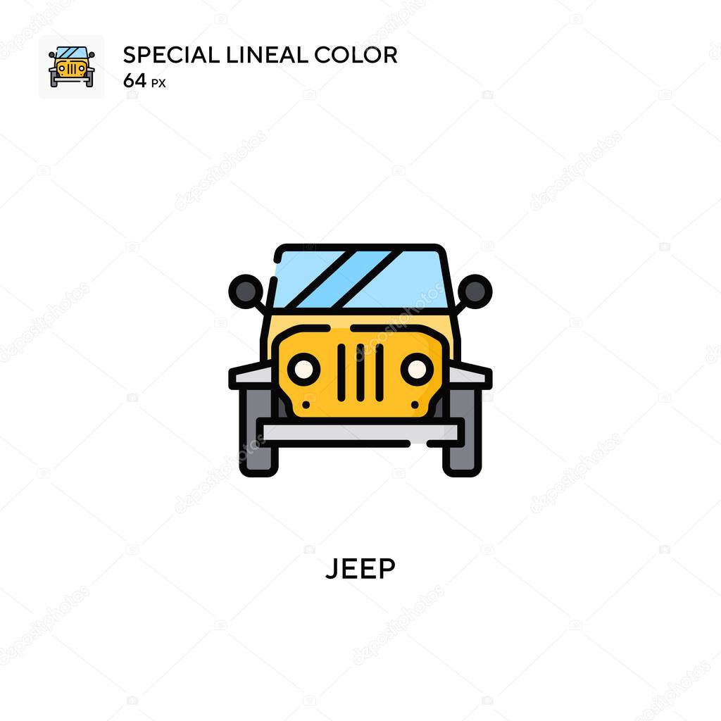Jeep Special lineal color icon. Illustration symbol design template for web mobile UI element. Perfect color modern pictogram on editable stroke.