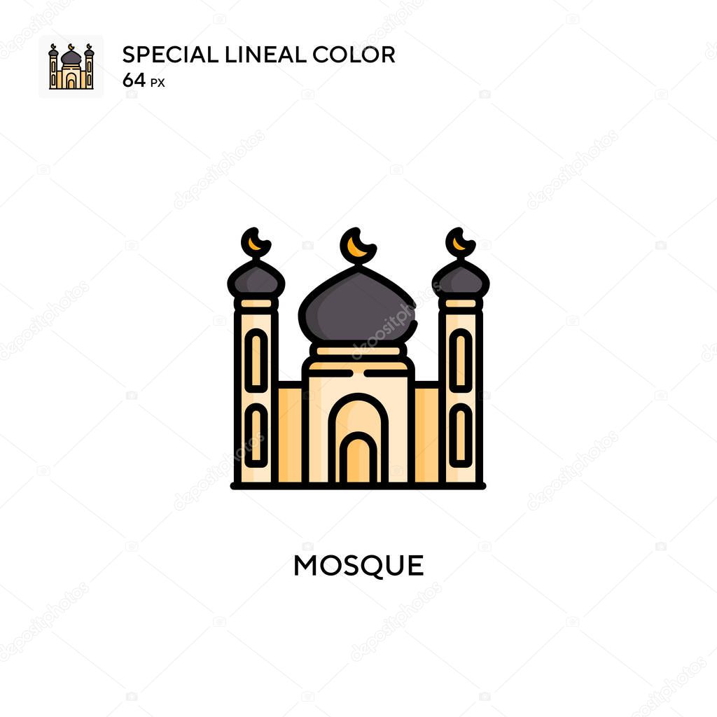 Mosque Special lineal color icon. Illustration symbol design template for web mobile UI element. Perfect color modern pictogram on editable stroke.