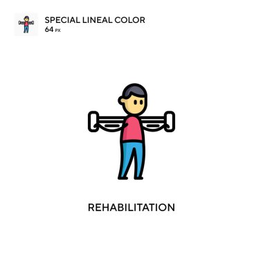Rehabilitasyon Özel renk ikonu. Web mobil UI ögesi için resimleme sembolü tasarım şablonu. Düzenlenebilir vuruş üzerine mükemmel renk modern pictogram.