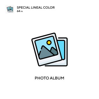 Photo album Special lineal color icon. Illustration symbol design template for web mobile UI element. Perfect color modern pictogram on editable stroke. clipart
