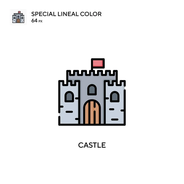 Κάστρο Ειδική Lineal Εικονίδιο Χρώμα Εικονογράφηση Πρότυπο Σχεδιασμού Συμβόλων Για — Διανυσματικό Αρχείο