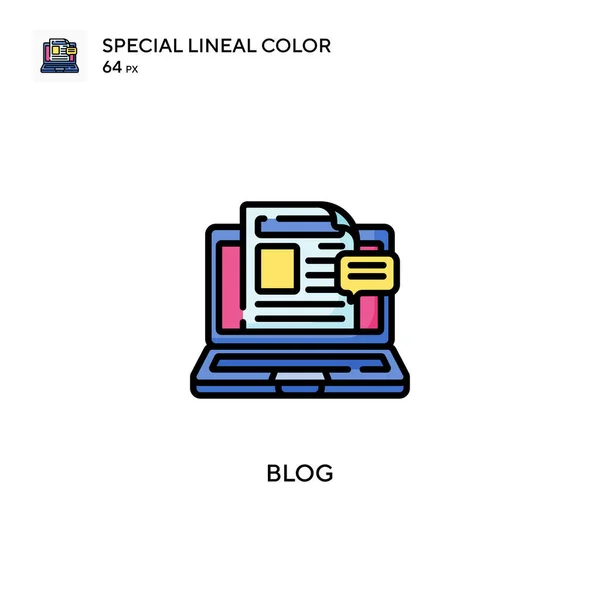 Blog Icono Color Lineal Especial Plantilla Diseño Símbolo Ilustración Para — Archivo Imágenes Vectoriales