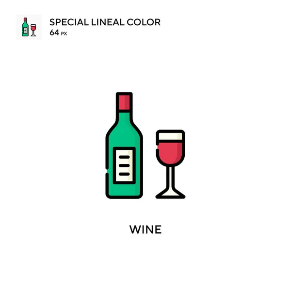 Wine Special Lineal Color Icon Illustration Symbol Design Template Web — Stock Vector