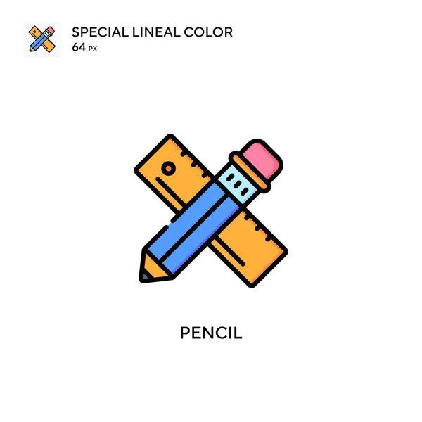 铅笔特殊的直线颜色图标 Web移动Ui元素的说明性符号设计模板 关于可编辑笔画的完美色彩现代象形文字 — 图库矢量图片