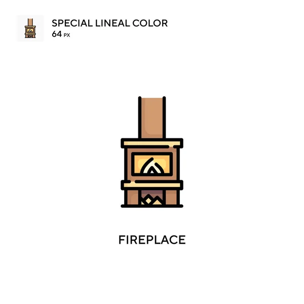 Chimenea Icono Especial Color Lineal Plantilla Diseño Símbolo Ilustración Para — Vector de stock