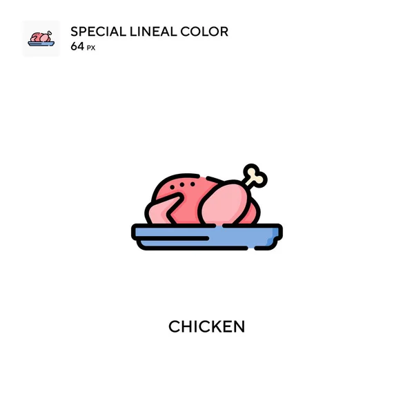 Huhn Spezielle Lineare Farbsymbole Illustration Symbol Design Vorlage Für Web — Stockvektor
