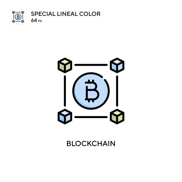 Blockchain Special Lineal Color Icon Illustration Symbol Design Template Web — Stock Vector