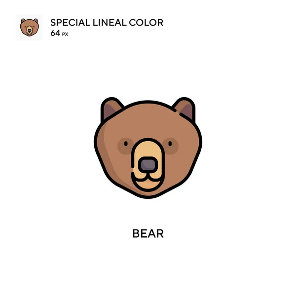 Bear Special Lineal Color Icon Illustration Symbol Design Template Web — Stock Vector