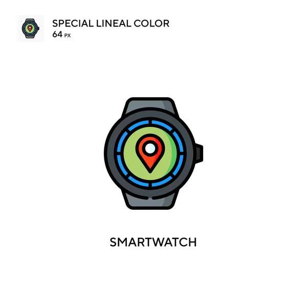 Smartwatch Special Linjal Färg Ikon Illustration Symbol Design Mall För — Stock vektor