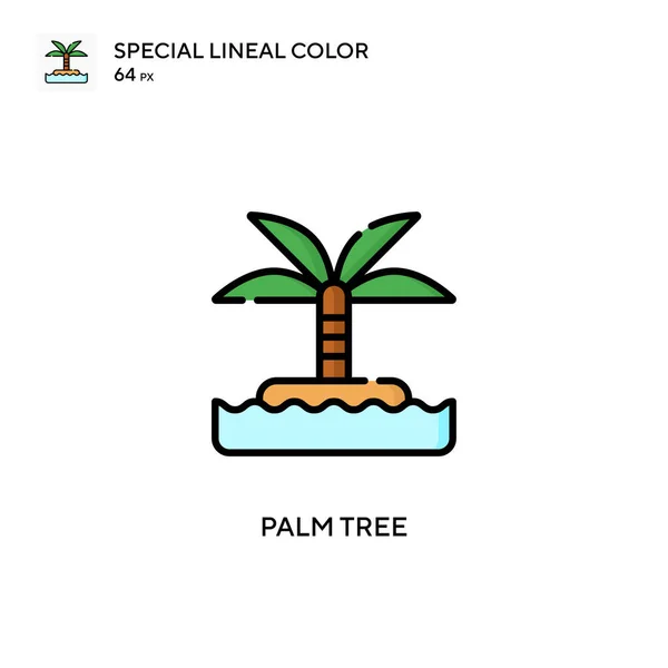 Palmera Icono Especial Color Lineal Plantilla Diseño Símbolo Ilustración Para — Vector de stock