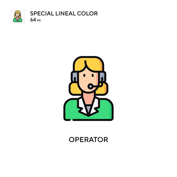 Operador Icono Color Lineal Especial Plantilla Diseño Símbolo Ilustración Para — Archivo Imágenes Vectoriales