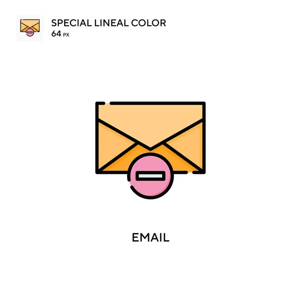 电子邮件特殊的直线颜色图标 Web移动Ui元素的说明性符号设计模板 关于可编辑笔画的完美色彩现代象形文字 — 图库矢量图片