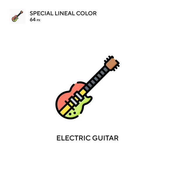 Elektromos Gitár Különleges Lineáris Szín Ikon Illusztráció Szimbólum Design Sablon — Stock Vector