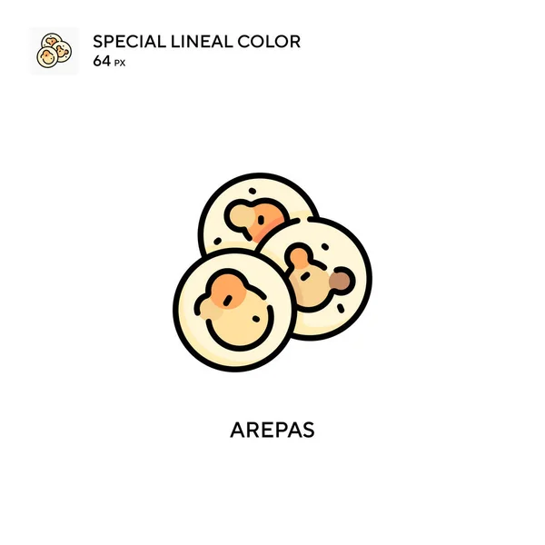 Arepas Icono Especial Color Lineal Plantilla Diseño Símbolo Ilustración Para — Vector de stock