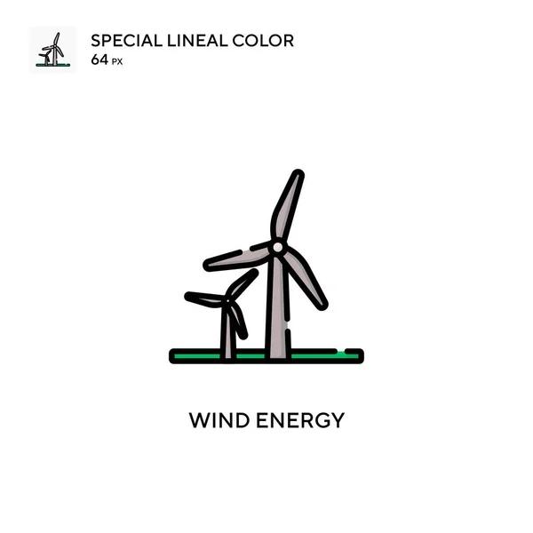 Windenergie Spezielles Lineares Farbsymbol Illustration Symbol Design Vorlage Für Web — Stockvektor