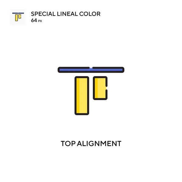 Allineamento Superiore Speciale Icona Colori Lineare Illustrazione Modello Design Simbolo — Vettoriale Stock
